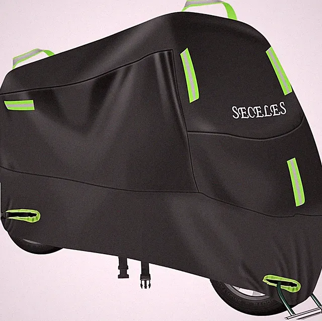 300D Electric Bike Cover Waterproof Outdoor, 2 Lock M (74" x 30" x 39") Green