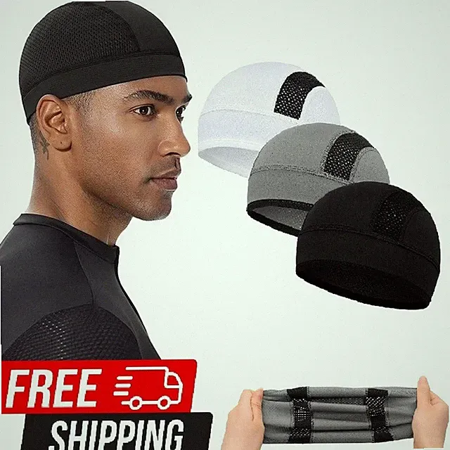 3PCS Cooling Skull Cap for Men Women Running Cycling Helmet Liner
