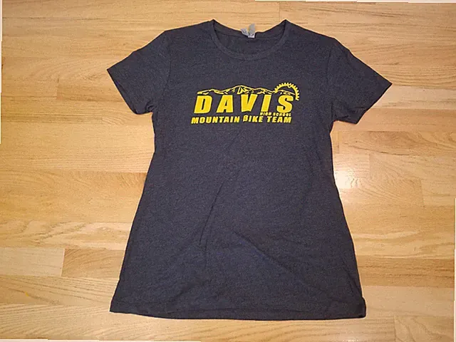 Adult Womens Davis High Mountain Bike Team Cycling Tee Top XL Short Sleeve Gray