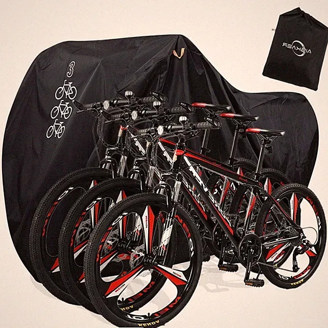 Bike Cover for 2-3 Bikes, Waterproof, Black, Polyester, Heavy Duty, Mountain,...