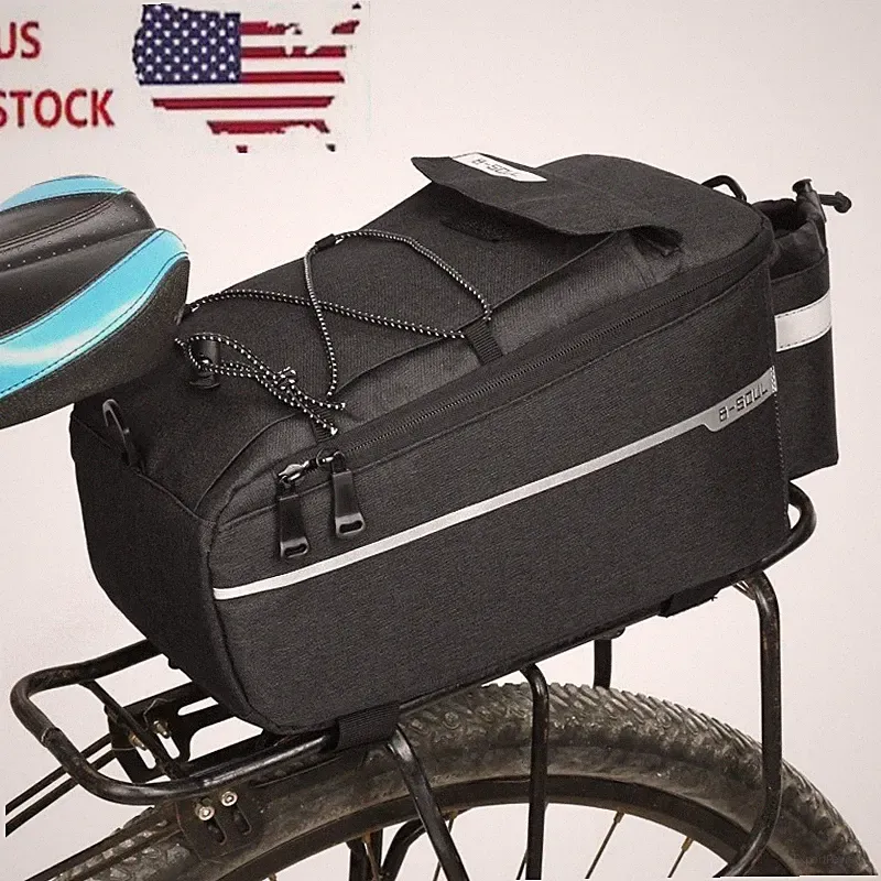 Bike Rear Rack Bag 10L Insulated Bicycle Trunk Bag Storage Luggage Cargo Bag US