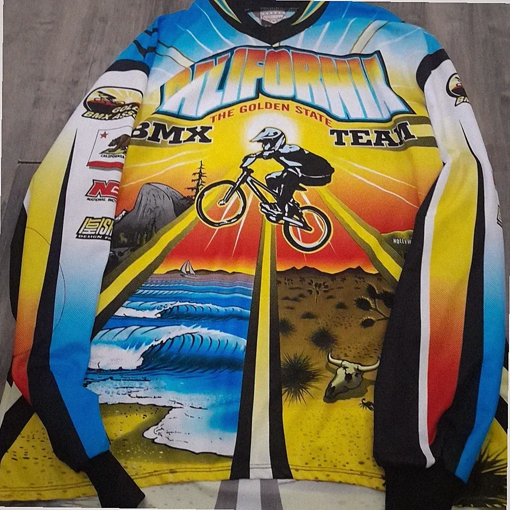 BMX Bicycle Lightweight Shirt Long Sleeve Hot Shoppe Racing Mens Size L Made USA