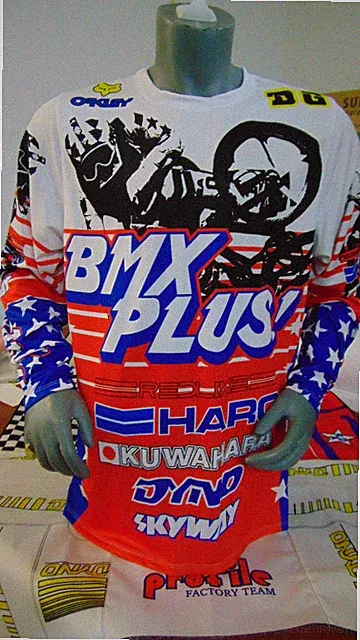 BMX BIKE JERSEY ALL SPONSORS DESIGN BMX JERSEY OLD SCHOOL 80'S BMX PLUS L RAD