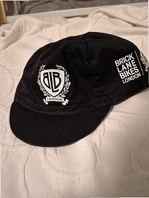 Brick Lane Bikes London Uk BLB Logo Lightweight Black Cycling Cap hat