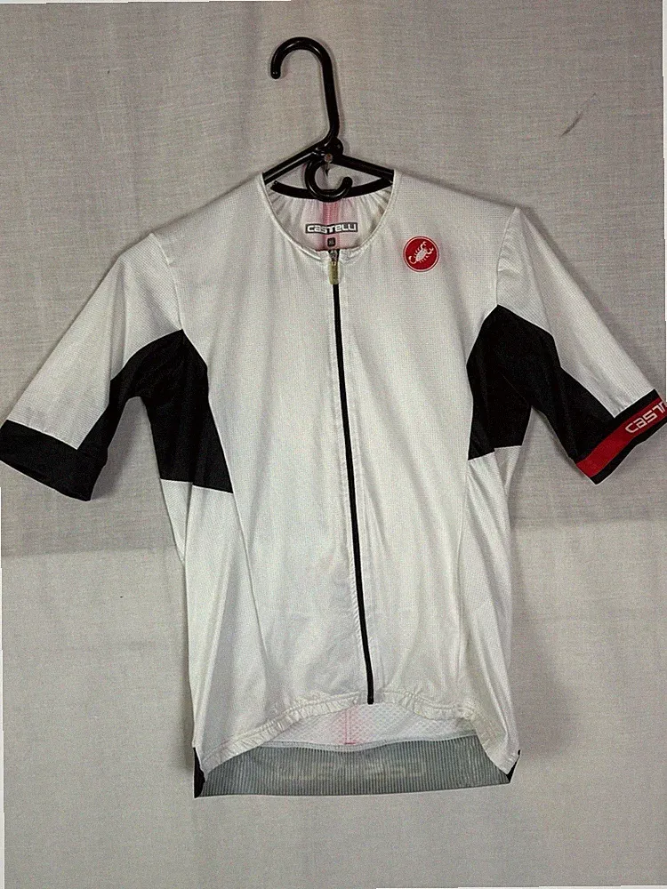 Castelli Cycling Bicycle Jersey XL White Black Short Sleeve Women's Adult