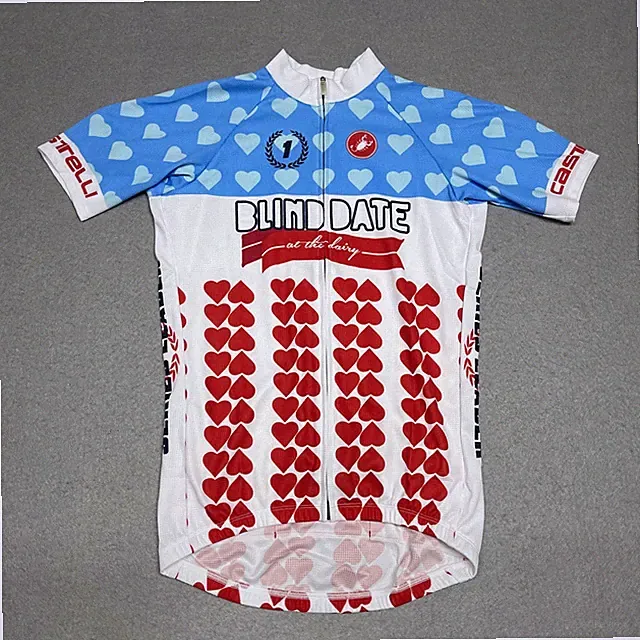 Castelli Cycling Jersey Mens Medium Blind Date at the Dairy Series Leader Heart