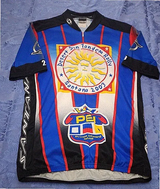 Cycling Shirt Mens Louis Garneau Desert Sun Tandem Rally Santa Anna 2003 Sz. L