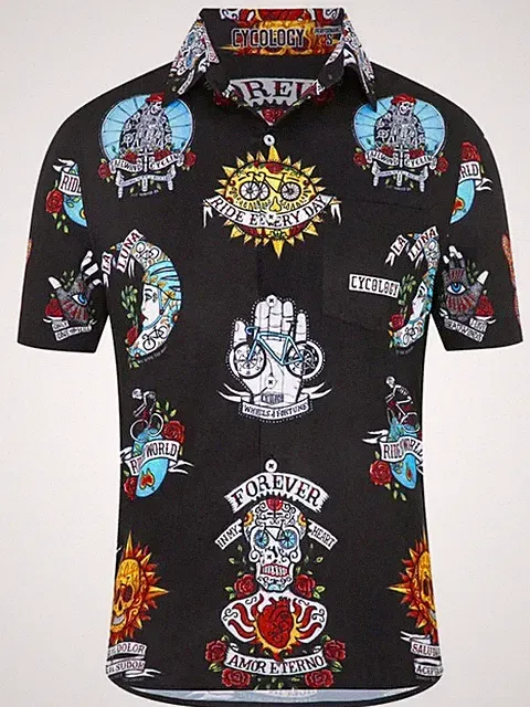 Cycology Mexicali Men Cycling Gravel Button Up Shirt Jersey Relaxed SIZE SMALL