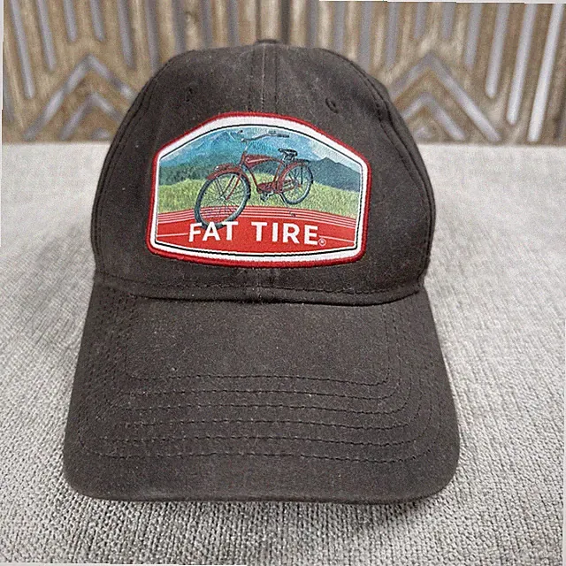 Fat Tire Hat New Belgium Brewing Vintage Bicycle Brown Canvas Strap Baseball Cap