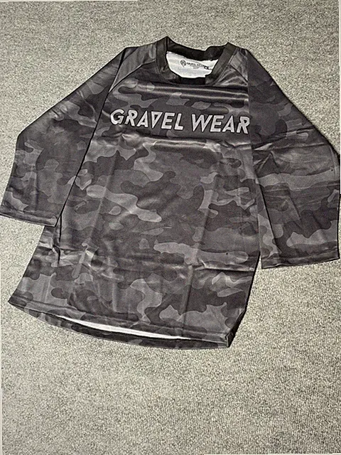 Gravel Wear 3/4 Sleeve Camo Ride Jersey Gravel Cycling Shirt Bikepacking Medium