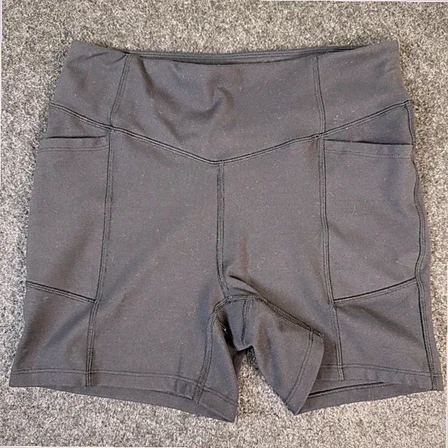 Harmony and Balance Bike Shorts Pockets Womens L Black High Rise Yoga Athletic