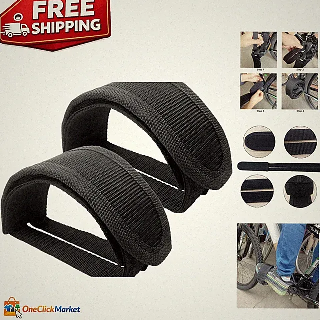 High-Quality Polyester Bike Toe Clip Straps - Secure Footing for Riders - 2pcs