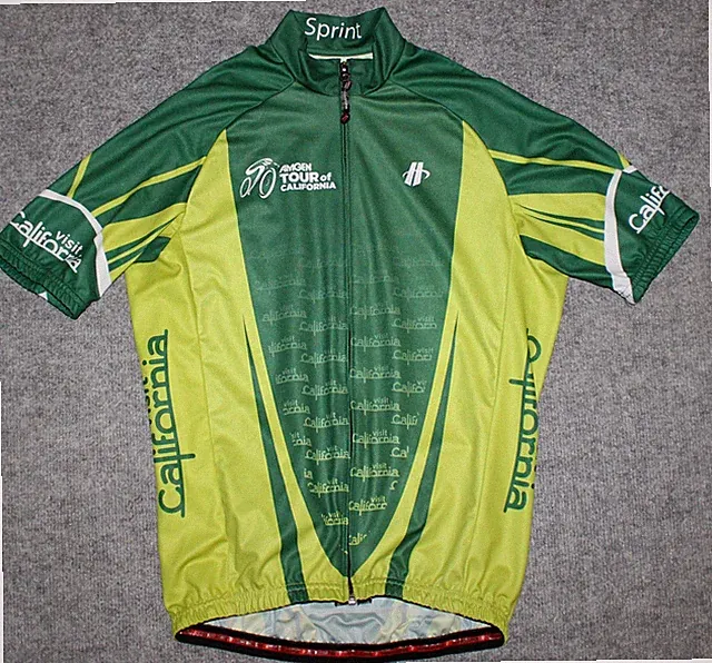 HINCAPIE 2012 TOUR OF CALIFORNIA FULL ZIP Sprint Green Cycling sz S Bike Jersey