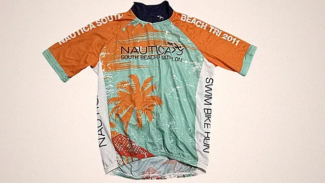 K-Swiss Cycling Jersey Mens XL Multicolor Nautica South Beach Tri 2011 Triathlon