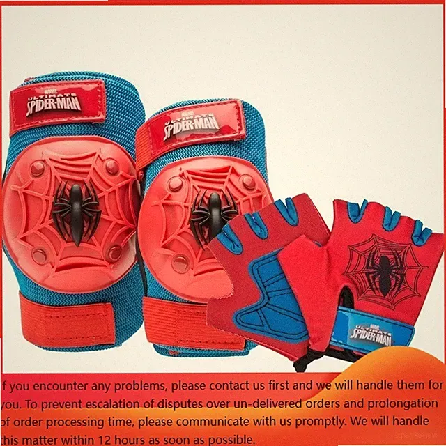 Kids' Bike Pad and Glove Set - Blue/Red - Spider-Man