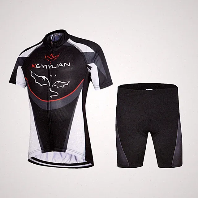 Kids Bike Wear Kit Boys Full Zip Cycling Shirt Jersey and Padded Shorts Set