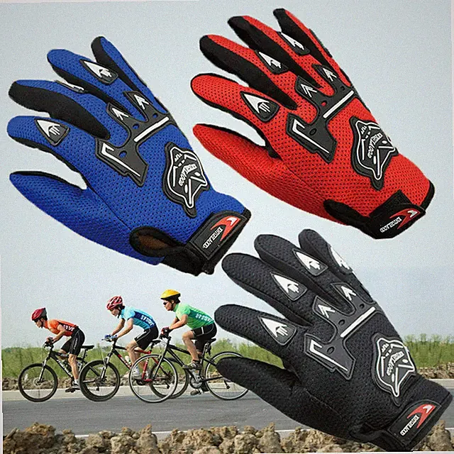 Kids Child Bike Bicycle Cycle Full Finger Gloves Boys Girls MTB BMX Riding Sport