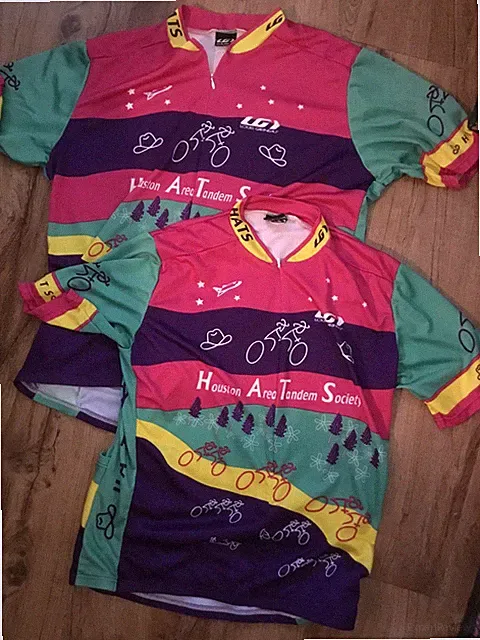 Lot Of 2 Louis Garneau Cycling Bicycle Jersey Houston Area Tandem Society M/L