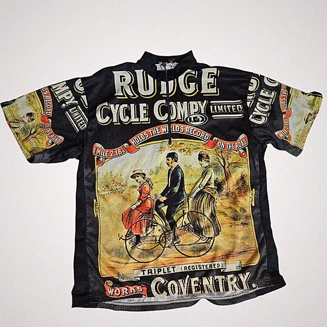 Louis Garneau Rudge Cycle Compy Vintage Graphic Cycling Jersey Mens Large Black