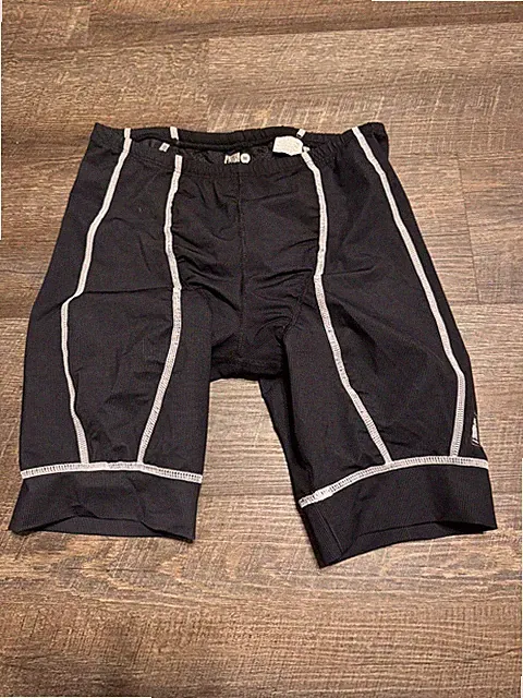 Medium Black Men's Forza De Soto Triathlon Padded Cycling Shorts w/ Drawstring