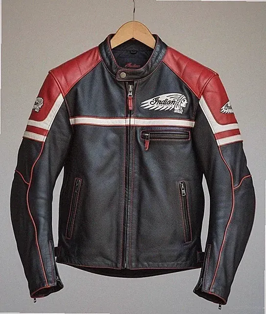 Men Indian Motorcycle Genuine Cowhide Leather Jacket Cruiser Biker Rider jacket