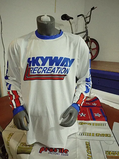 OLD SCHOOL BIKE JERSEY CLASSIC BMX JERSEY RACE BIKE SHIRT BMX XL SKY WAY v2