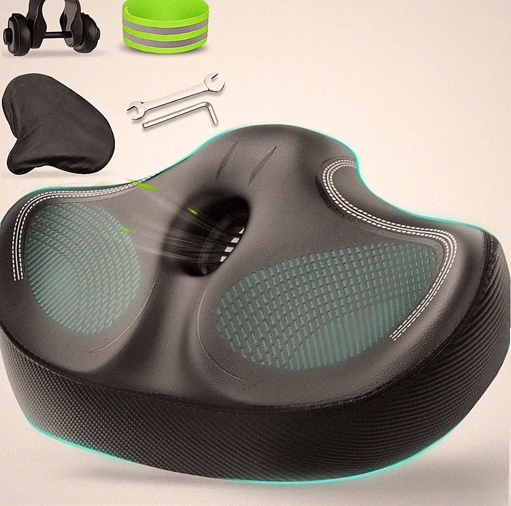 Oversizd Bike Seat, Noseless Wide Bicycle Seats for Comfort Men & Wowen, Extra L
