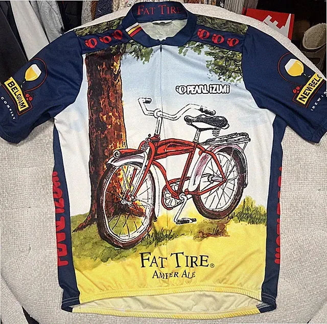 Pearl Izumi Fat Tire Amber Ale New Belgium Brewing Cycling Jersey M Full Zip