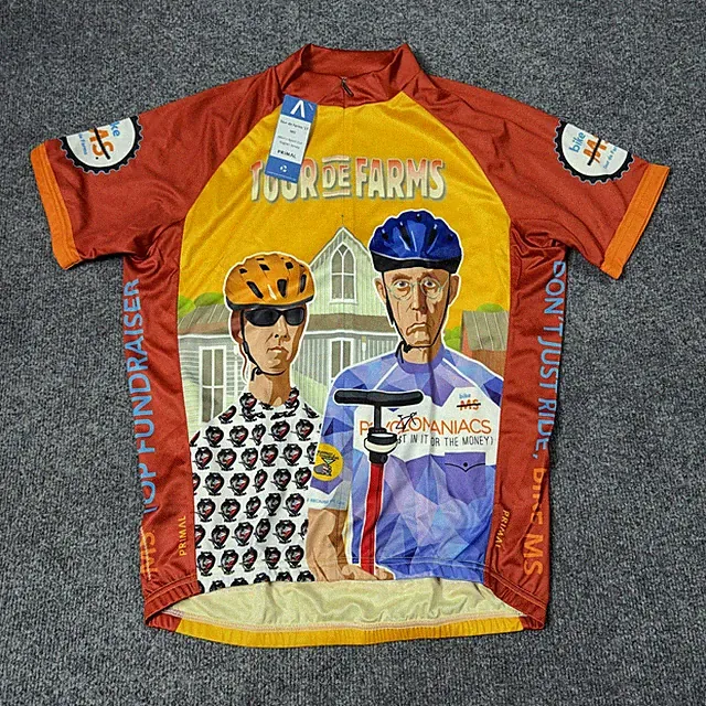 Primal Cycling Jersey Mens Medium Tour De Farms 2017 Bike MS Short Sleeve