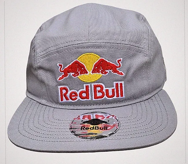 R - 5-Panel Cloud Gray Camper Cap. F1 Racing. Mountain Bike. MotoGP. Motocross.