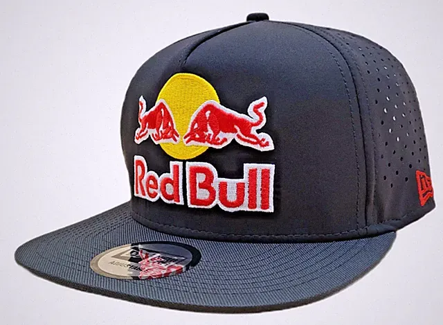 R - Black RB Flat Brim Performance Cap. Concept. BMX. MotoGP. Motocross