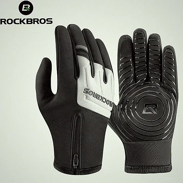 ROCKBROS Bicycle Electric Motorcycle Cycling Gloves FullFinger Screen Touch Warm