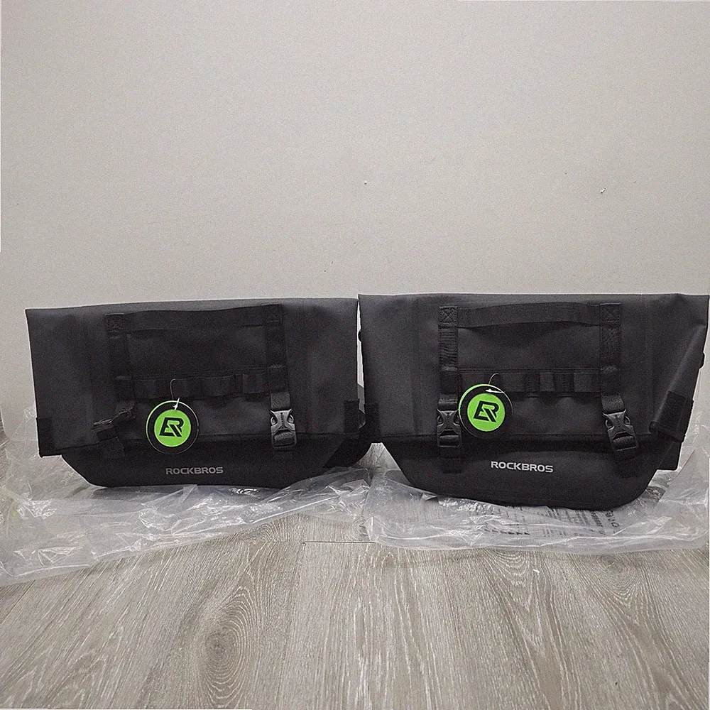 ROCKBROS Bike Panniers 15L Waterproof Bicycle Rack Rear Seat Bag Commuting 2Pack