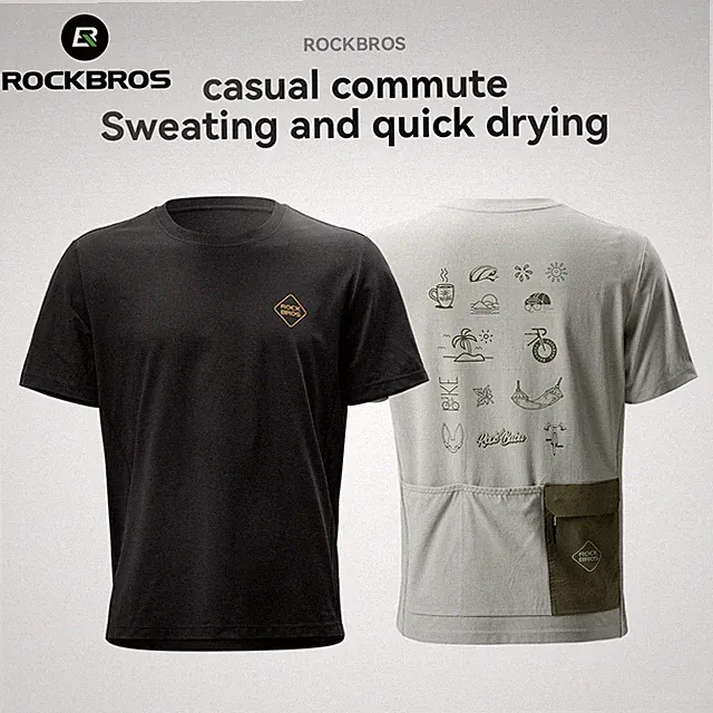ROCKBROS Cycling T-Shirt Sport Shirts Short Sleeve Top Quick Dry Breathable