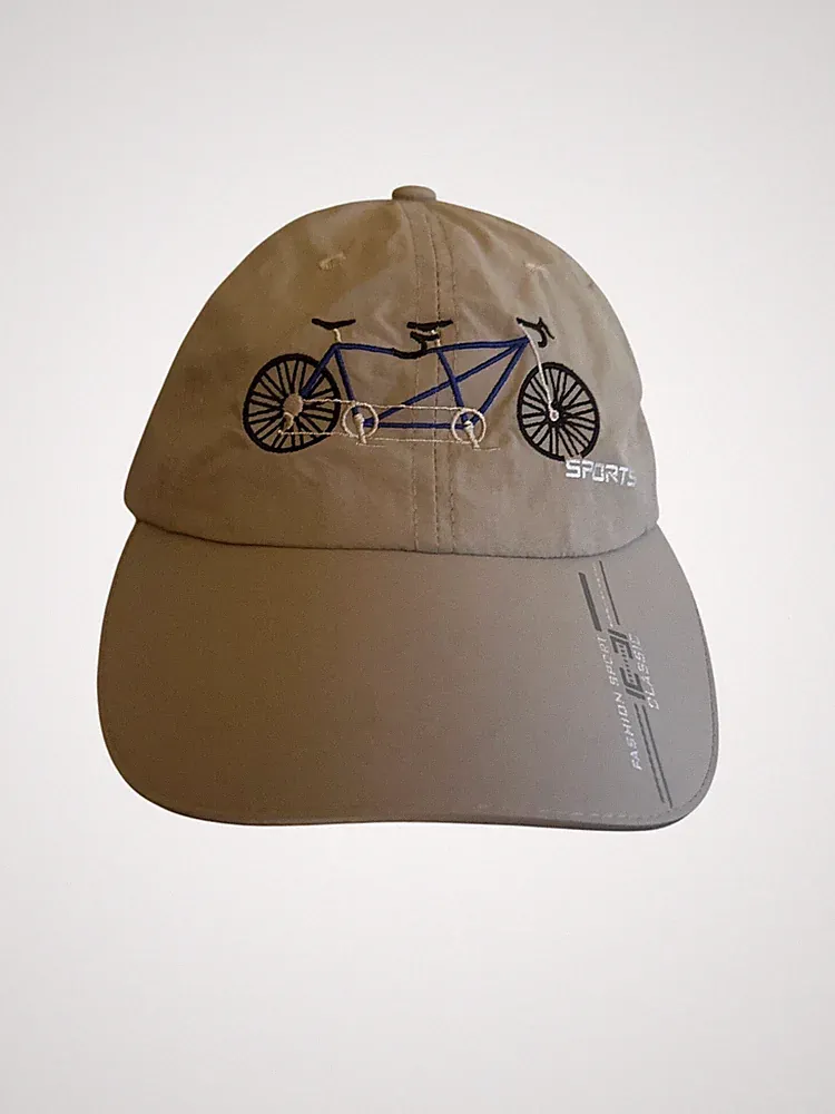 Tandem Bicycle Embroidered Adjustable Sports Cap