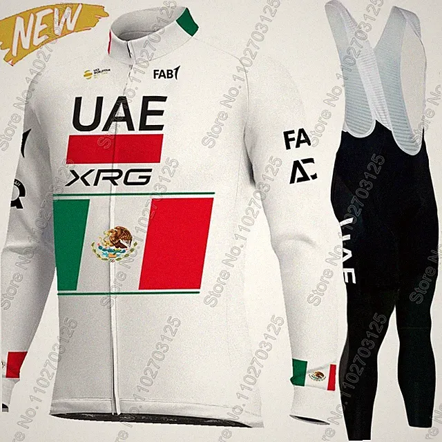 UAE Team 2026 Cycling Jersey Set Long Sleeve Road Bike MTB Clothing Men