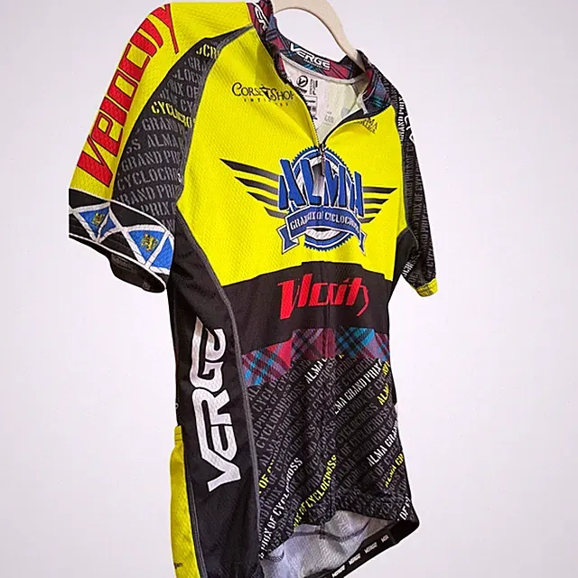 Verge Mens Alma Grand Prix of Cyclocross Cycling Jersey Yellow Black Large L