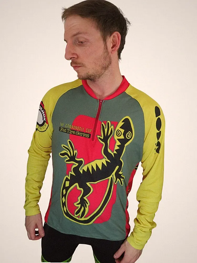 Vintage 90s Cannondale Cup Fat Tire Cycling Bike Jersey Mens Large Made In USA