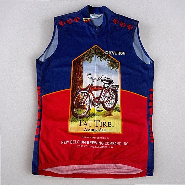 vintage Pearl Izumi New Belgium Fat Tire Sleeveless Jersey Men's XL Made in USA