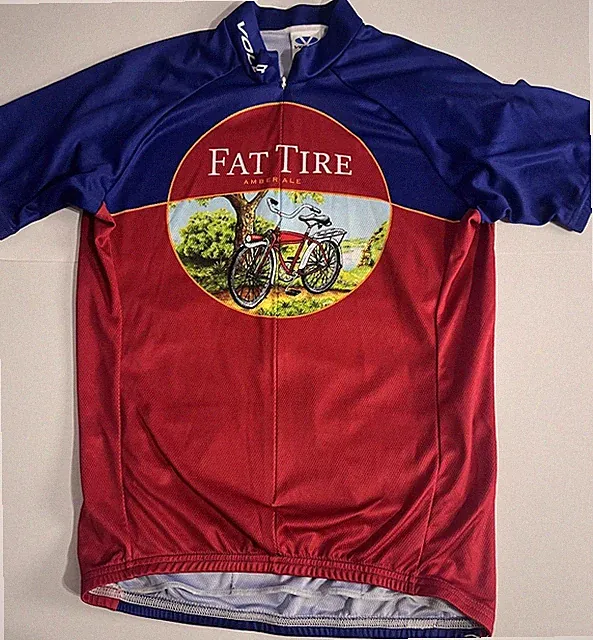 Voler Fat Tire Amber Ale Cycling Jersey USA Made Mens M Beer Bike Full Zip