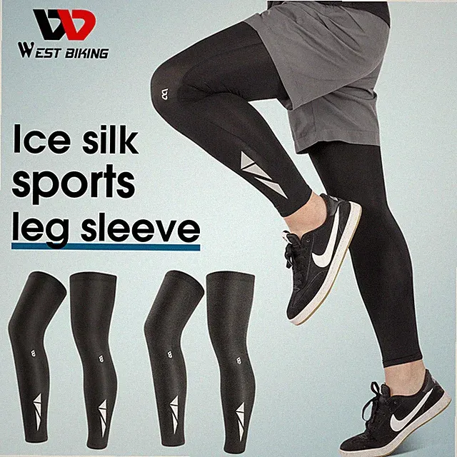 WEST BIKING Summer Leg Covers Cycling Reflective Ice Silk Leg Warmers a Pair